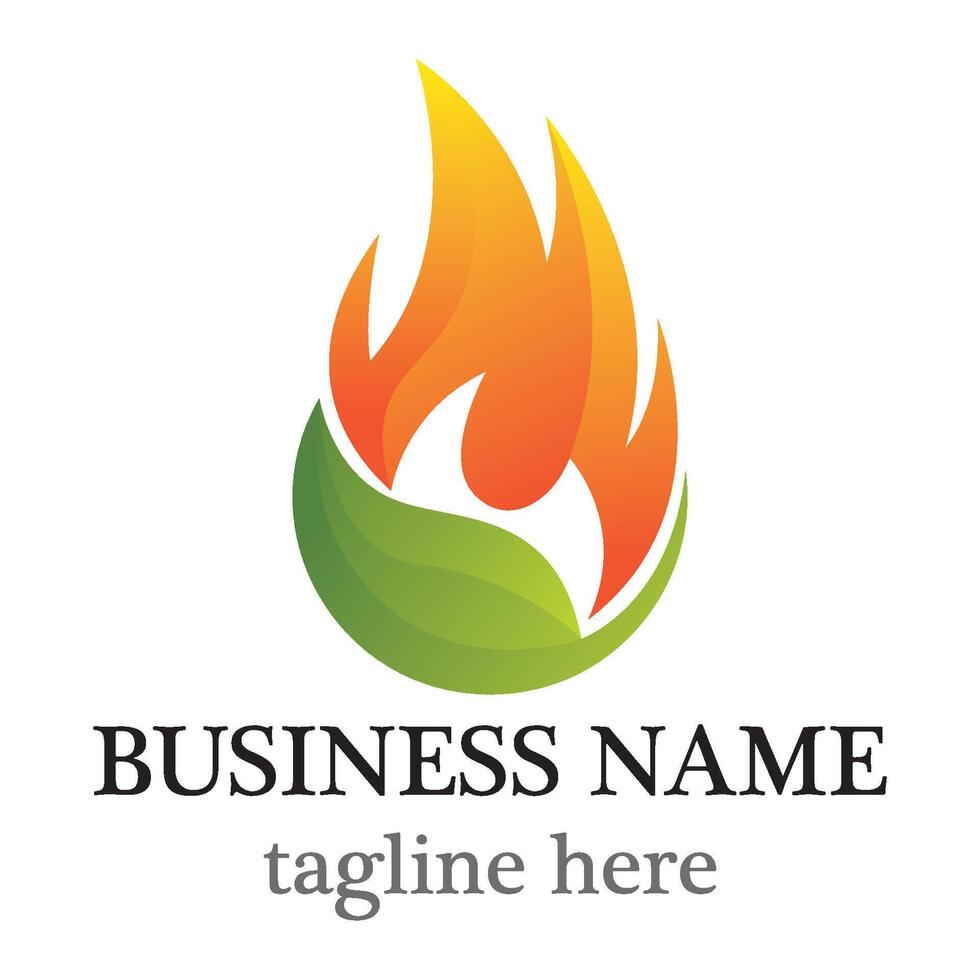 Fire and leaf vector