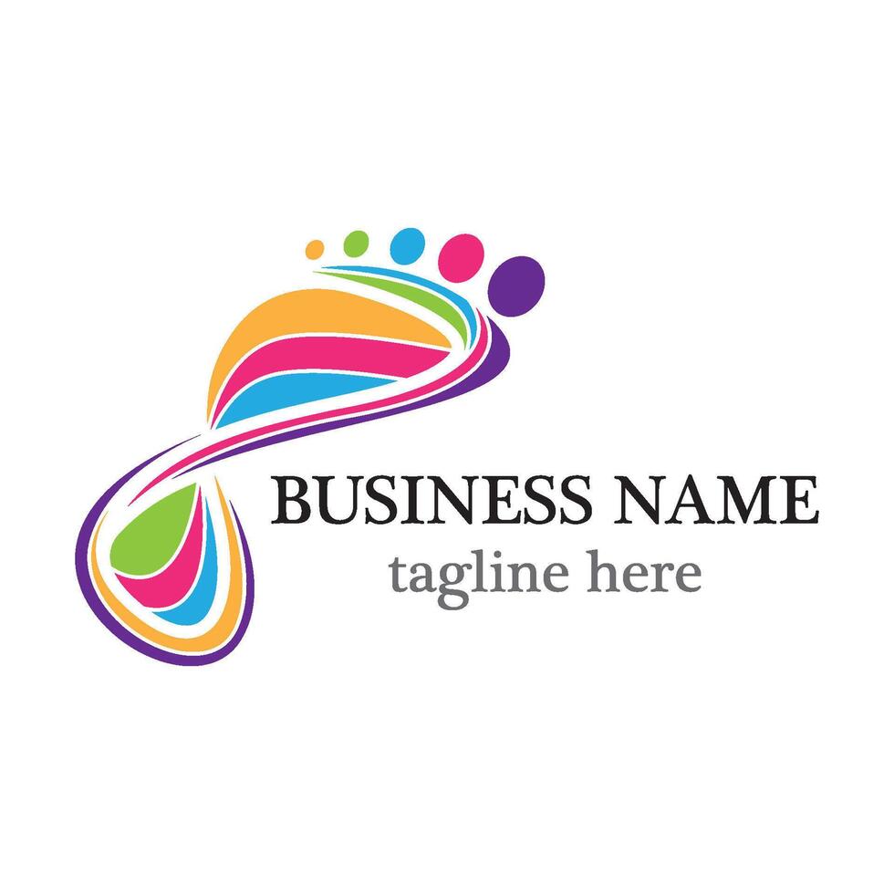 Foot colorful logo template vector
