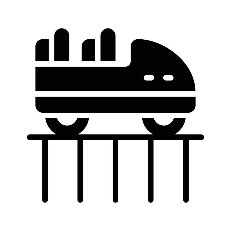 An editable glyph style icon of roller coaster ride vector