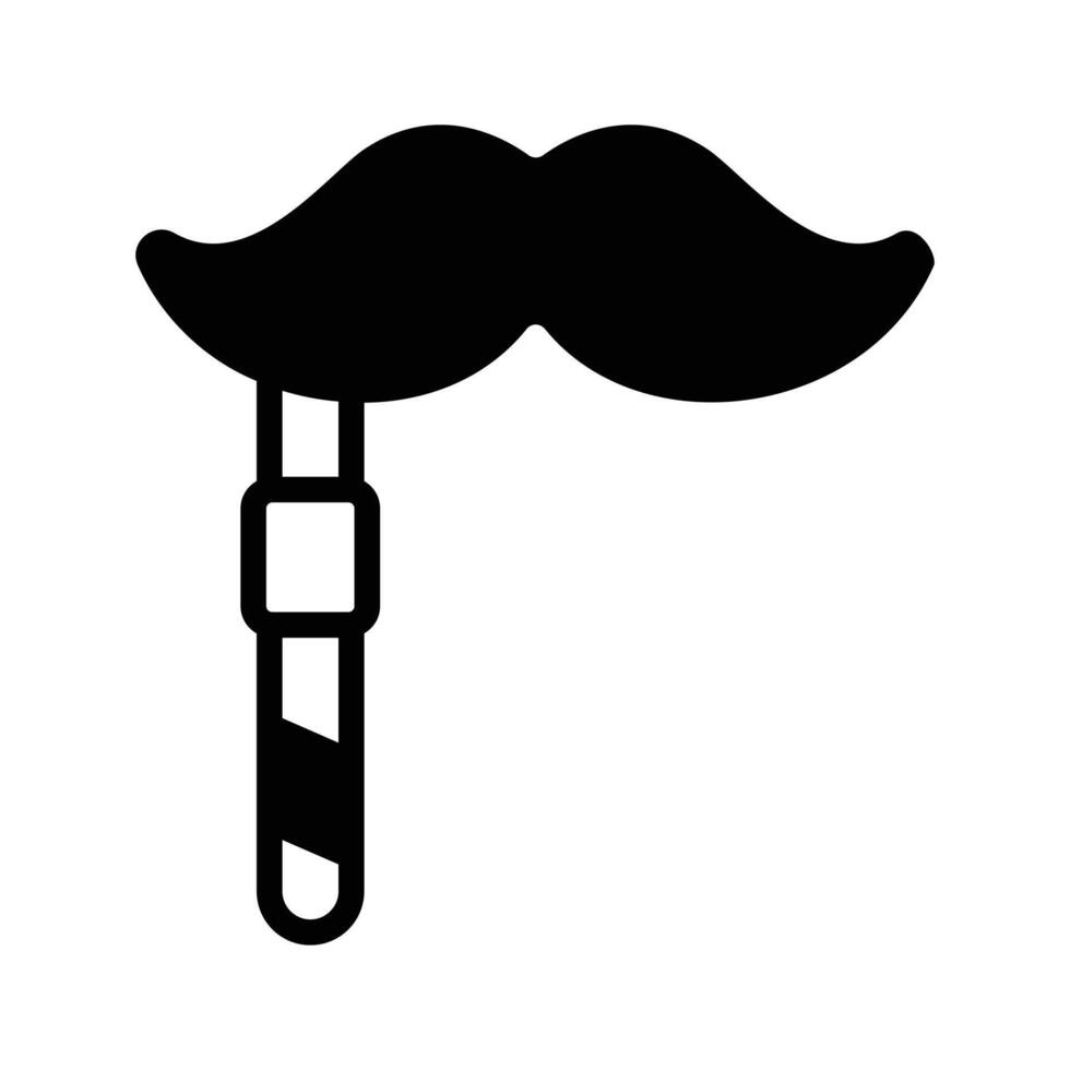 Get your hands on fake mustache glyph style icon. vector