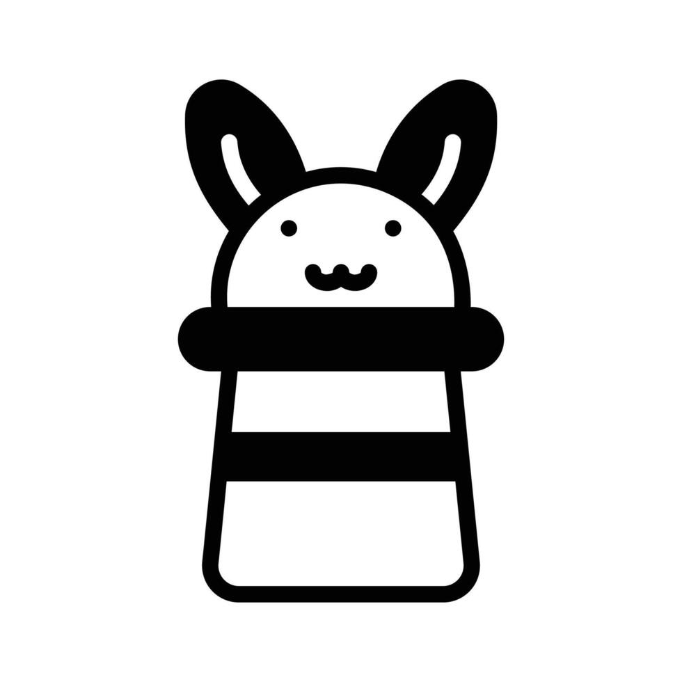 Get a glimpse of our handy glyph icon of bunny hat magic. vector