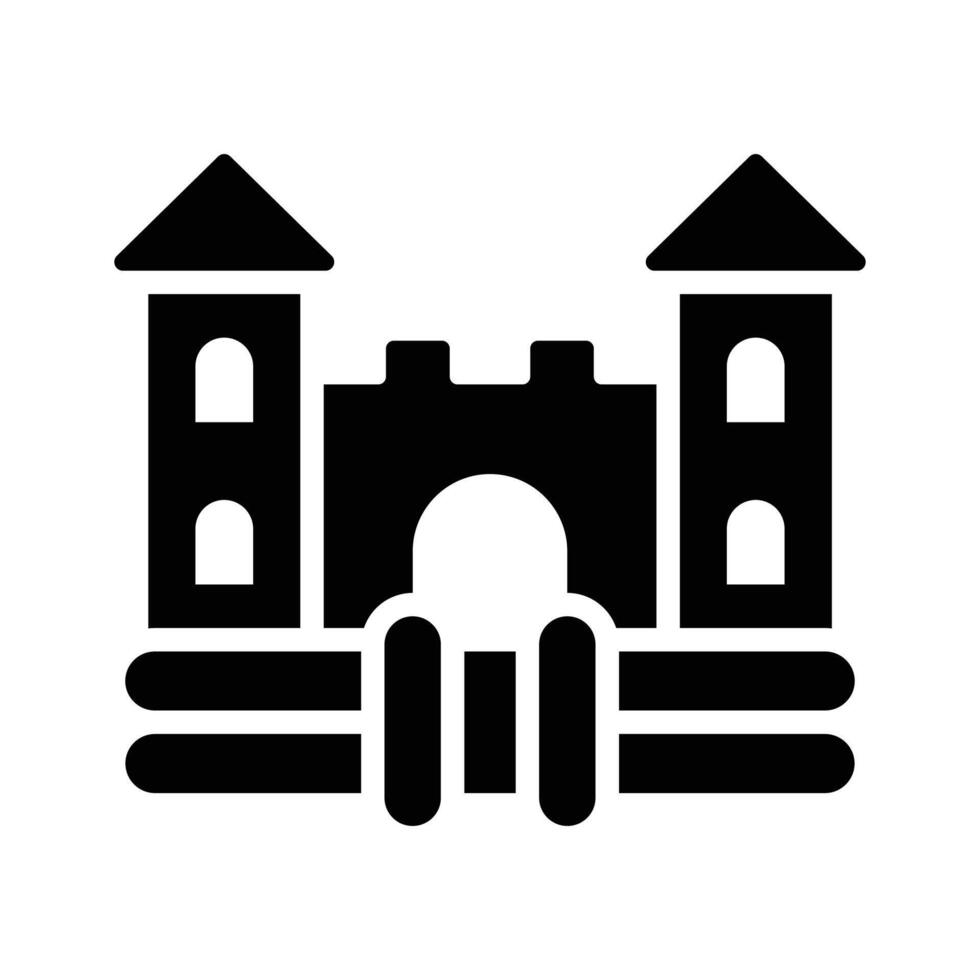 A well designed glyph icon of bouncing castle vector