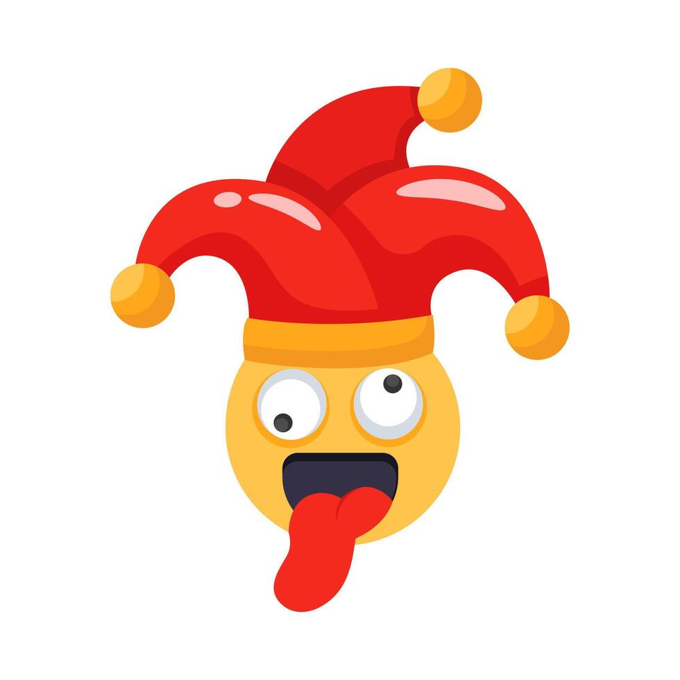A 3d style icon of clown emoji with hat, easy to edit design vector