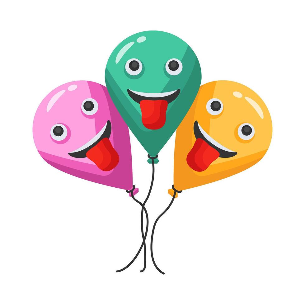 A well designed 3d style icon of funny emoji balloons bunch vector