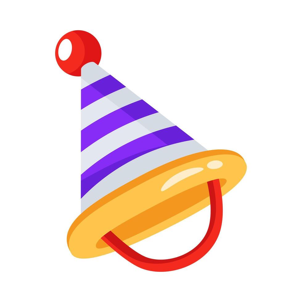 Check 3d style icon of party hat prank vector