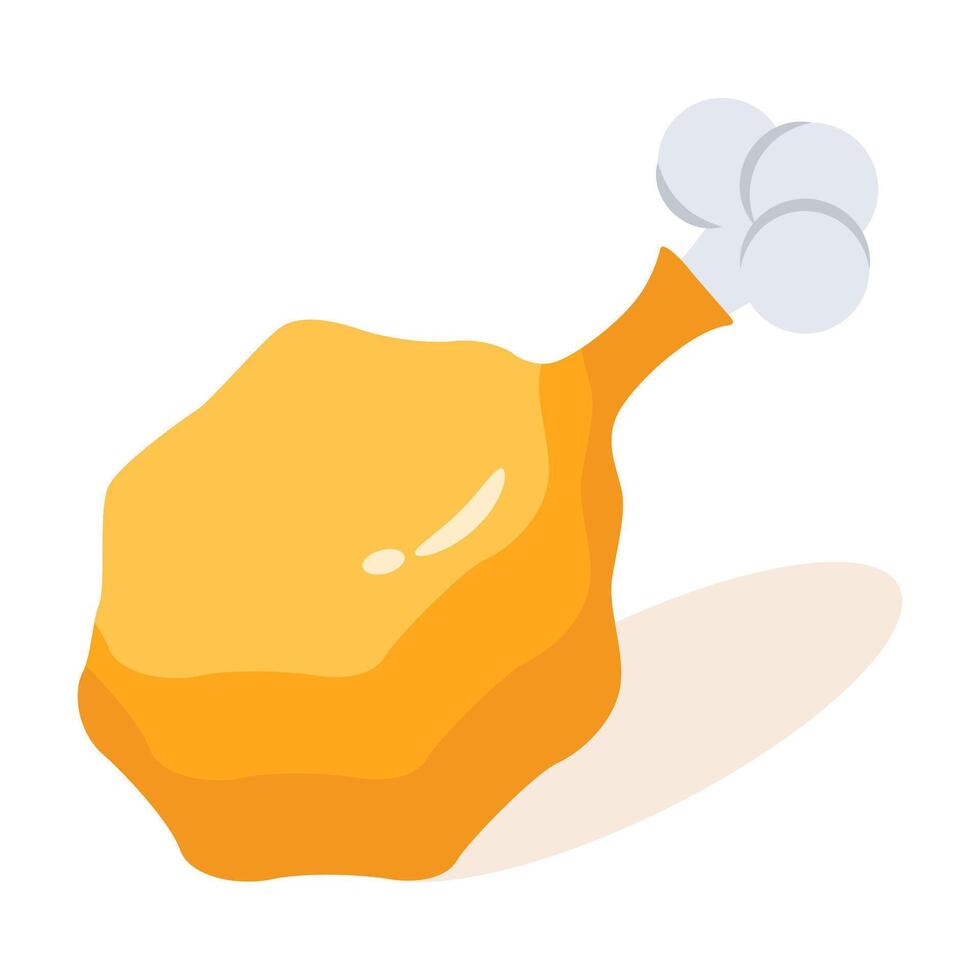 Easy to edit icon of fake chicken leg designed in 3d style vector