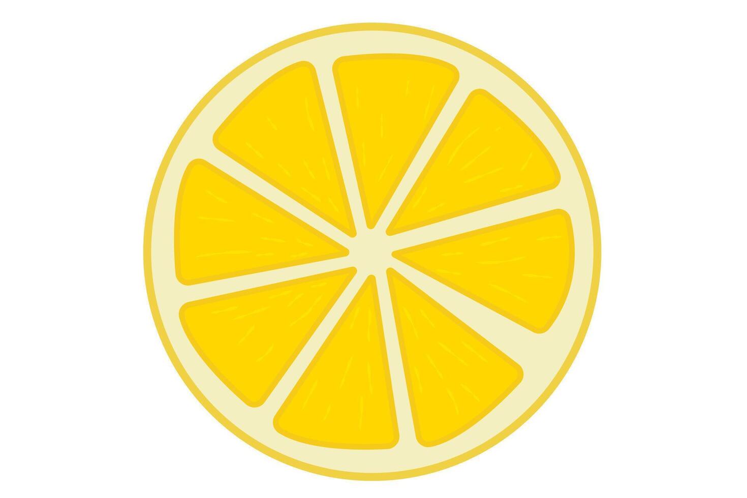 A yellow lemon piece in design, alemon slice and peel on isolated background vector