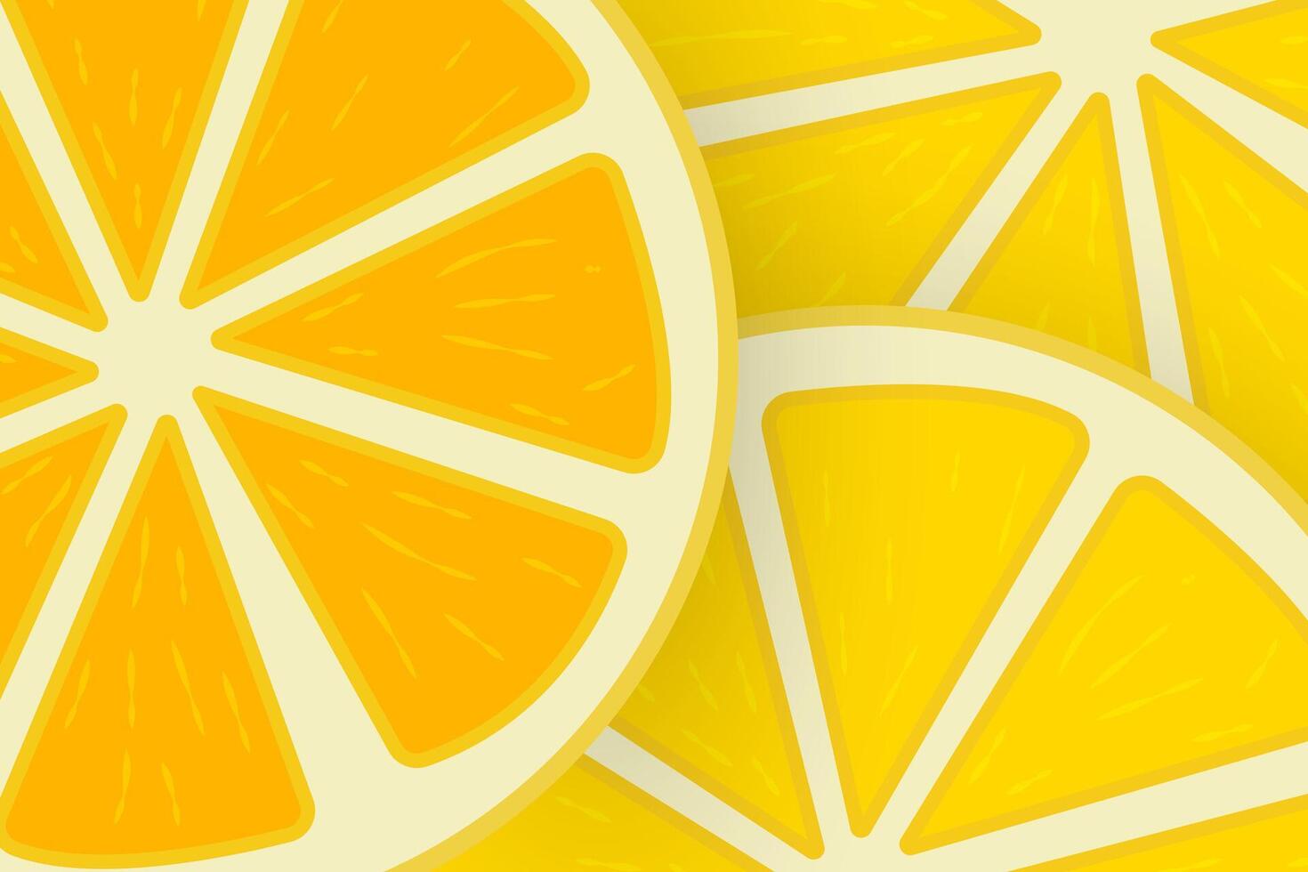Yellow lemon pieces pattern in design, three lemon slices and peel in Seamless patterns, bright background concepts vector