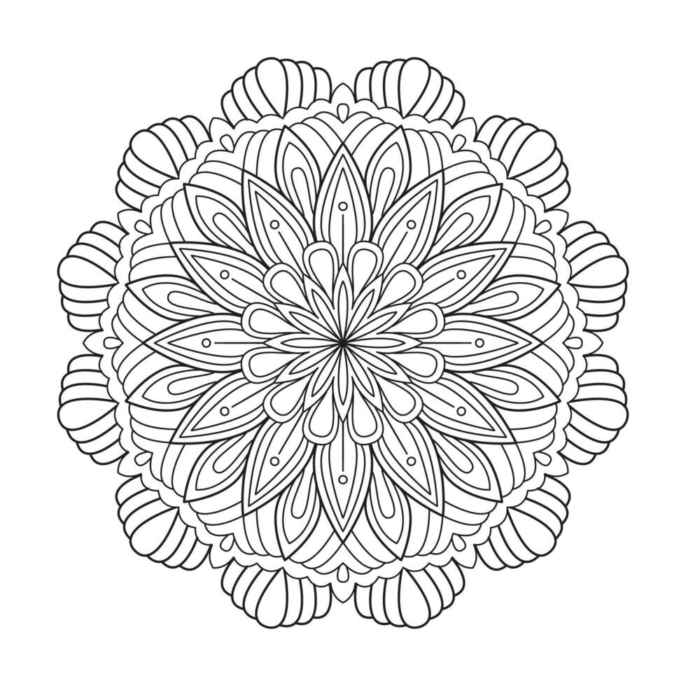 Mandala pattern black colored background illustration vector