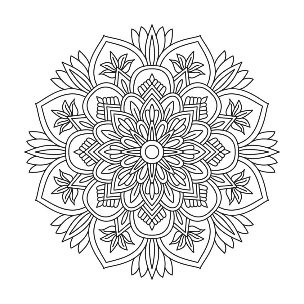 Circle flower of mandala with floral ornament pattern design vector