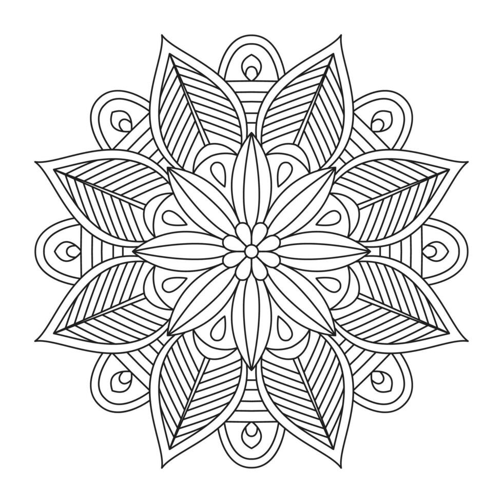mandala relaxation patterns unique design with nature style for coloring book page vector