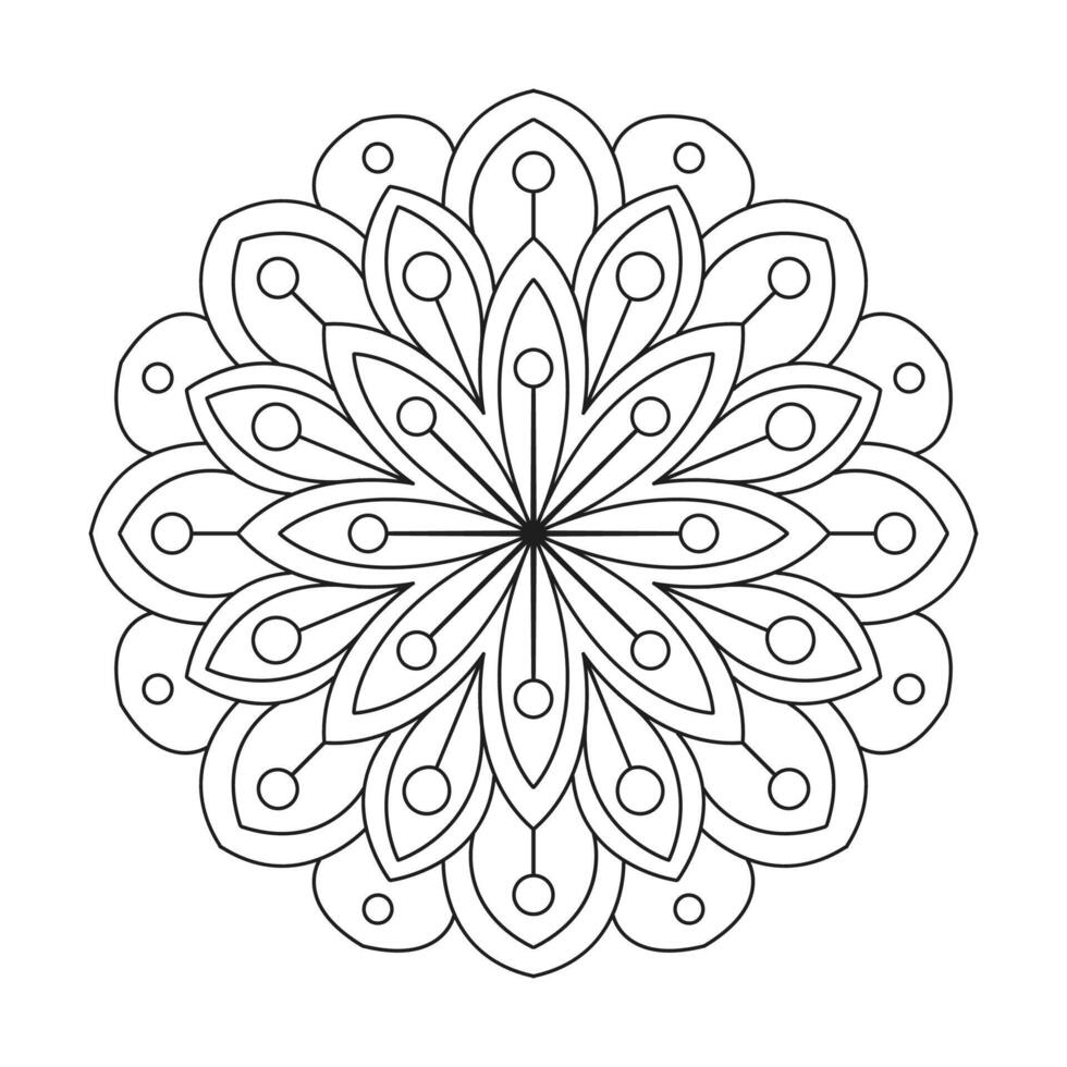 Hand drawn ethnic simple round mandala design vector
