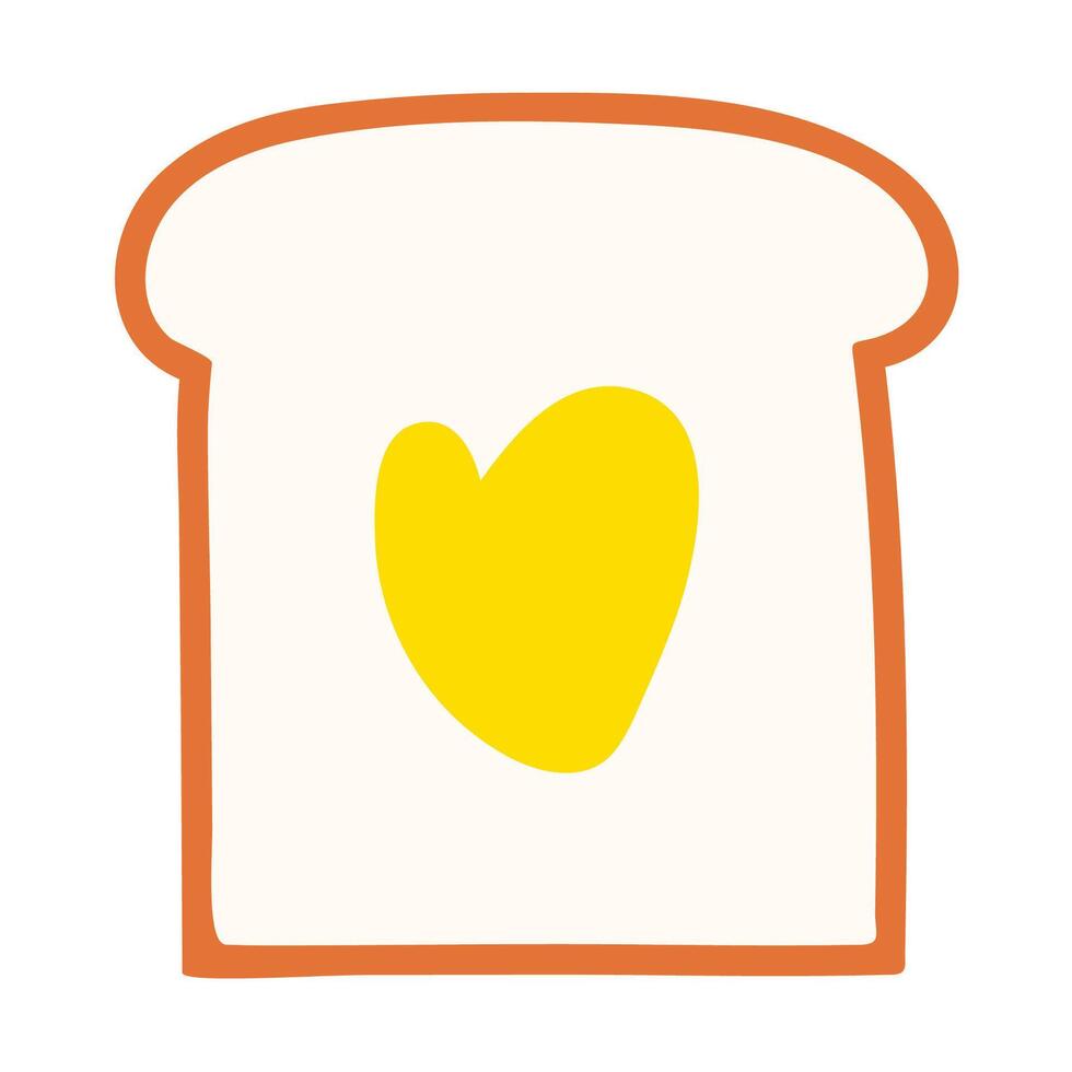 Toast with butter. Flat design. illustration on white background. vector