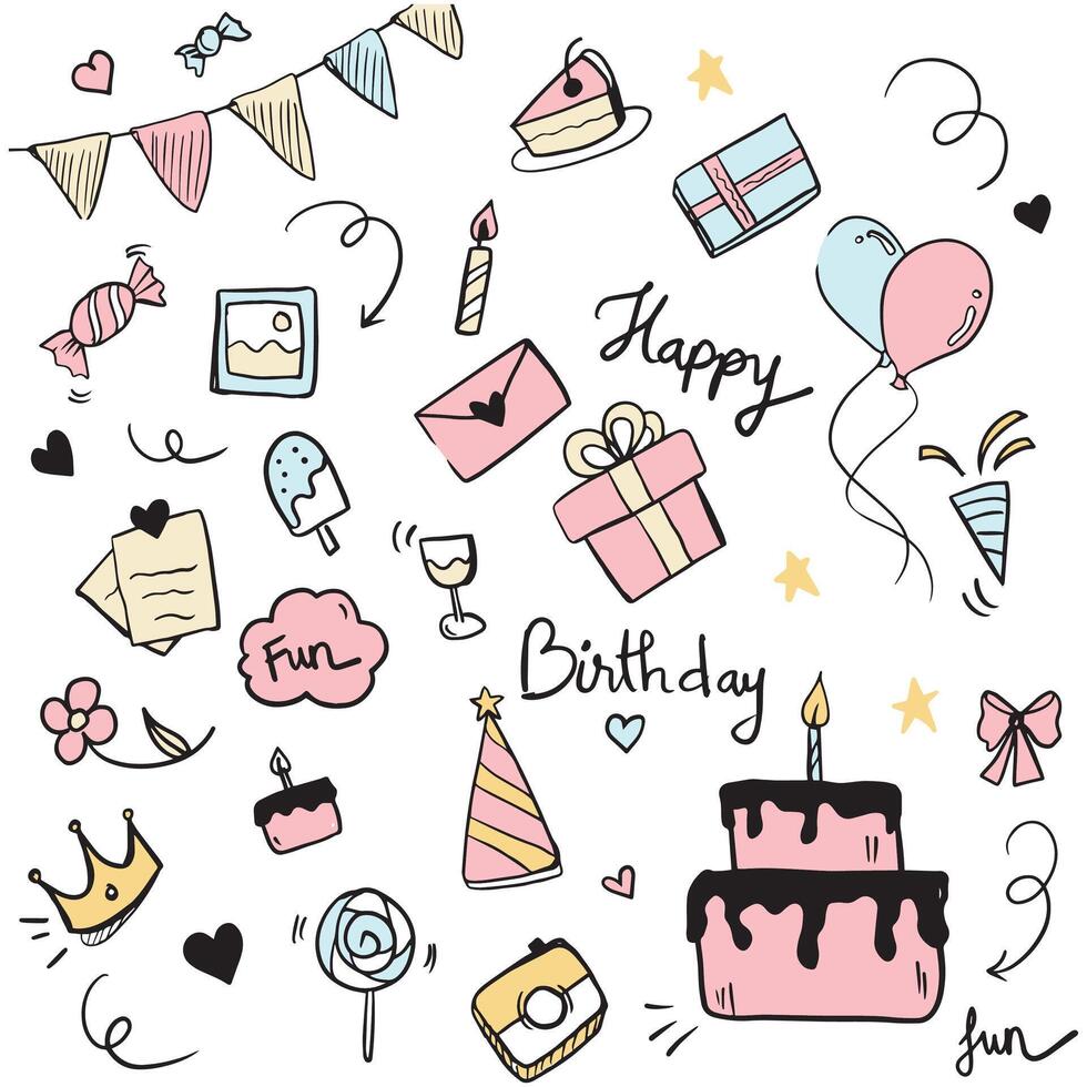 Birthday icon concept item background vector