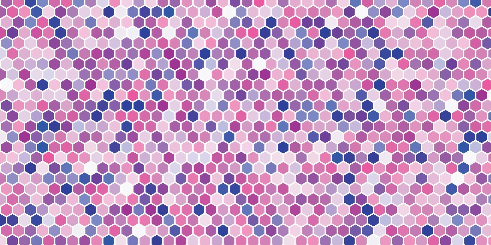 Colorful Honeycomb Background Pink and Blue Hexagonal Pattern Modern Geometric Texture Vibrant Abstract Design Futuristic Digital Art vector