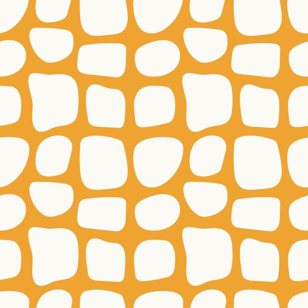 Abstract seamless pattern. Imitation of animal skin. White spots on a yellow background. illustration for fabric, background, bed linen, packaging, cover, paper vector