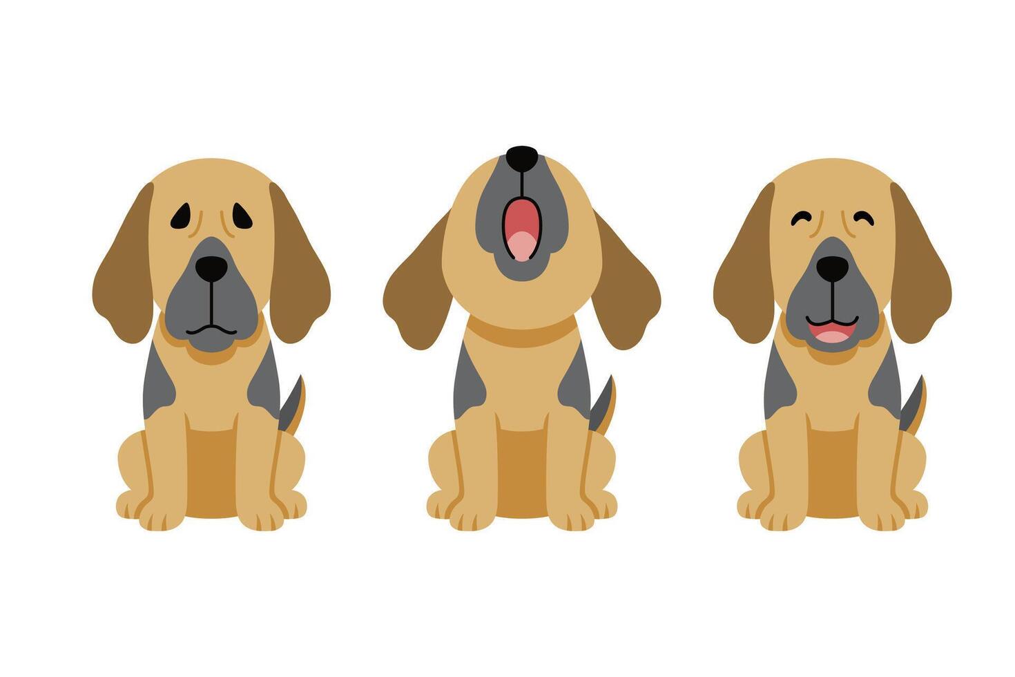 Set of cartoon character cute great dane dog vector