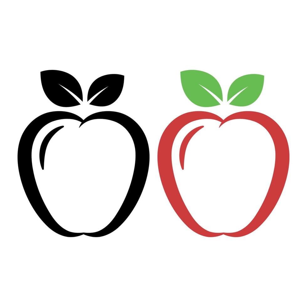 Calligraphy Red And Black Apple vector
