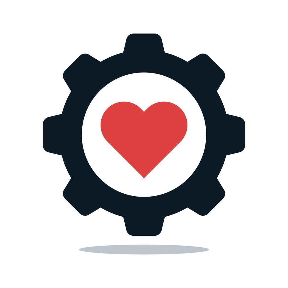 Heart With Settings Cog vector