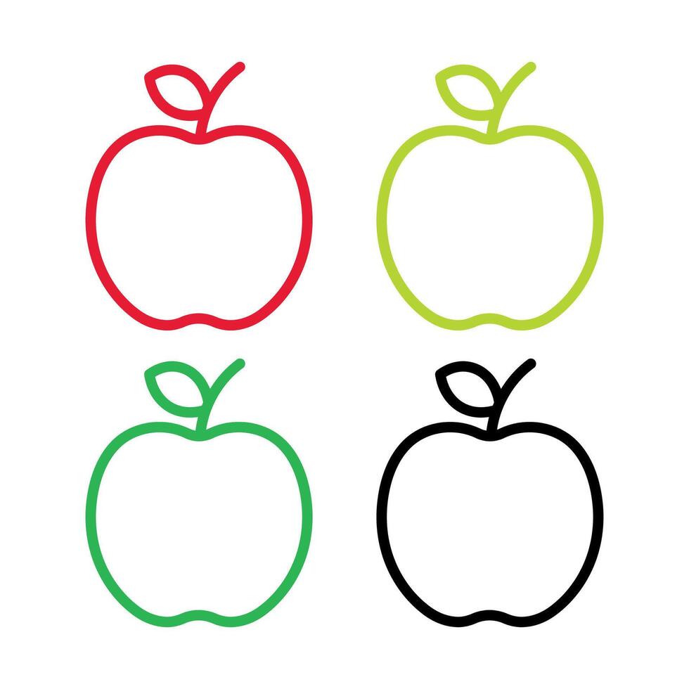 Apples Outline Multiple Colours vector