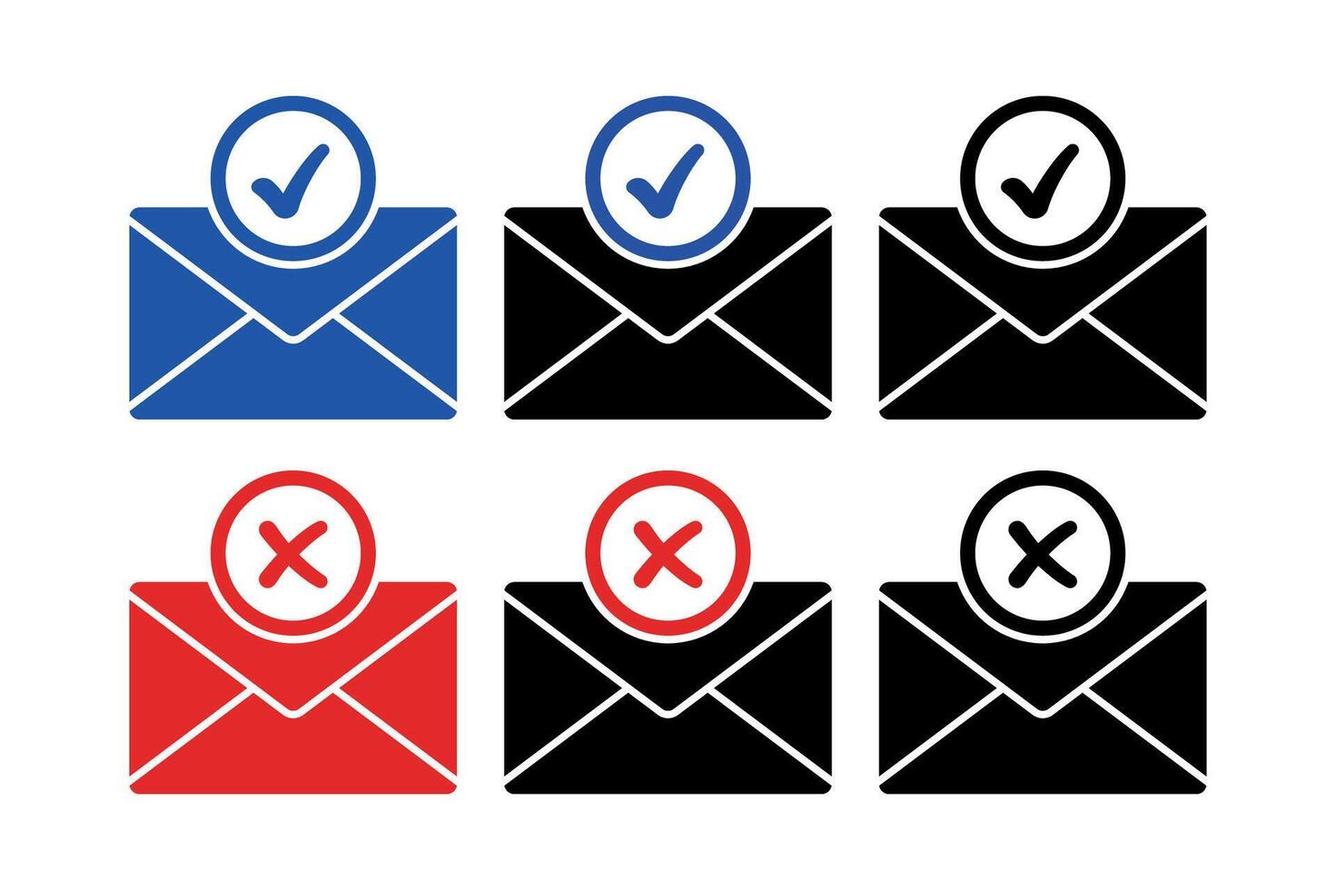Mail With Check And Cross vector