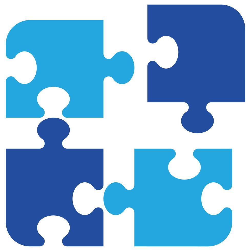 Blue Puzzle Pieces vector