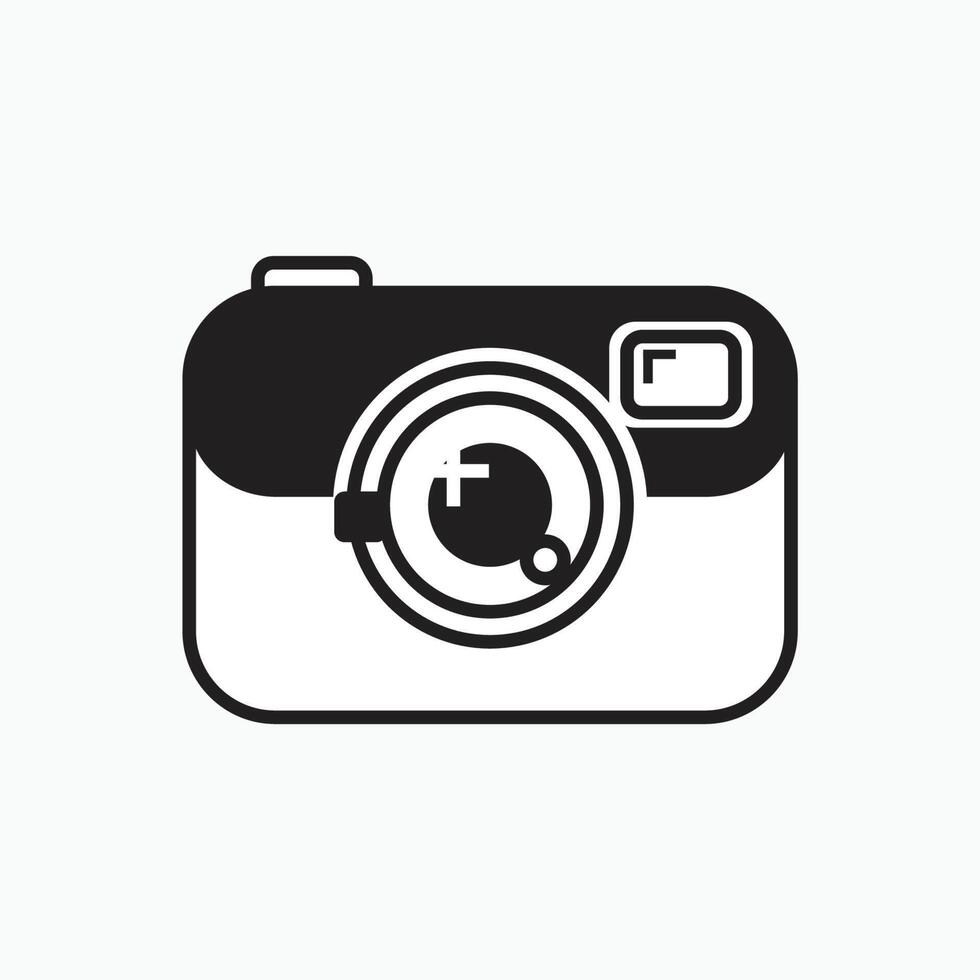 digital camera icon or logo isolated sign symbol - flat silhouette style vector