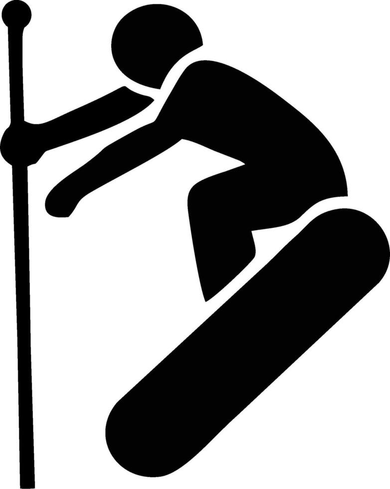 Simple graphic of a snowboarder in action vector