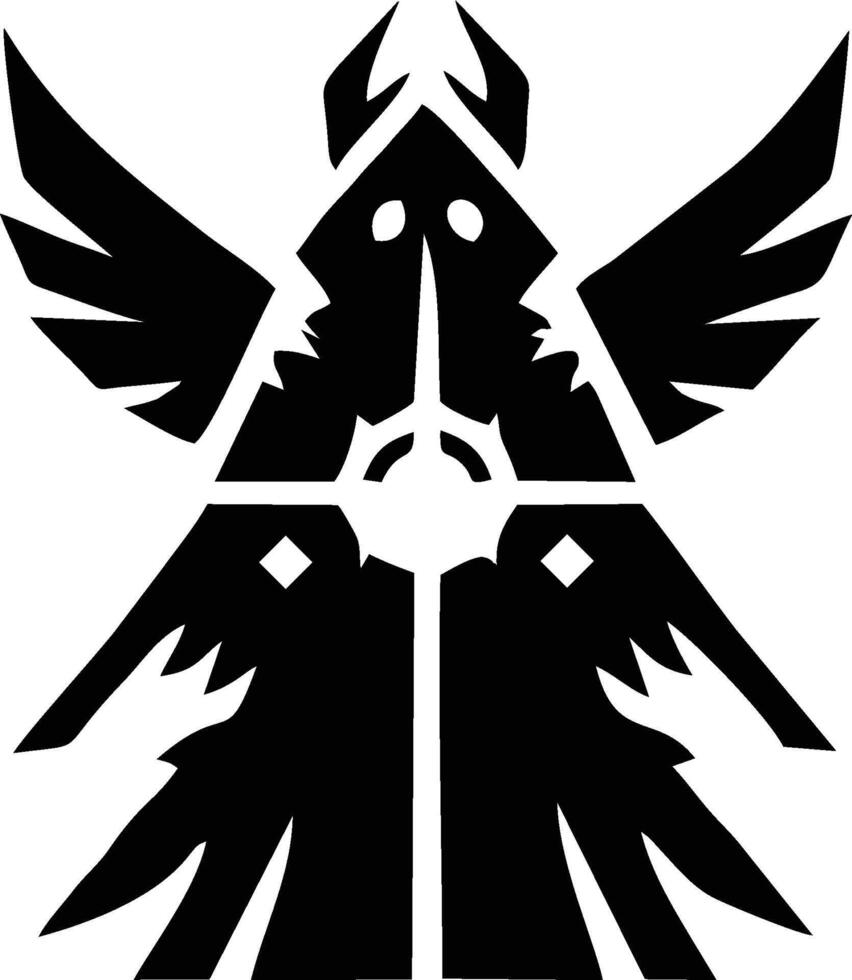 The logo for the game is a black and white image of a bird with wings vector