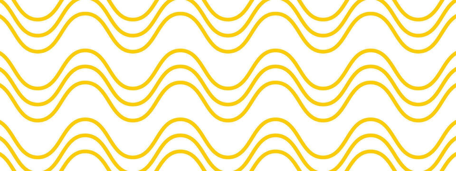 Noodle or ramen texture. Pasta, tagliatelle or capellini background. Curvy spaghetti pattern. Wavy yellow horizontal lines. Traditional Italian, Chinese of Japan food print. flat illustration vector