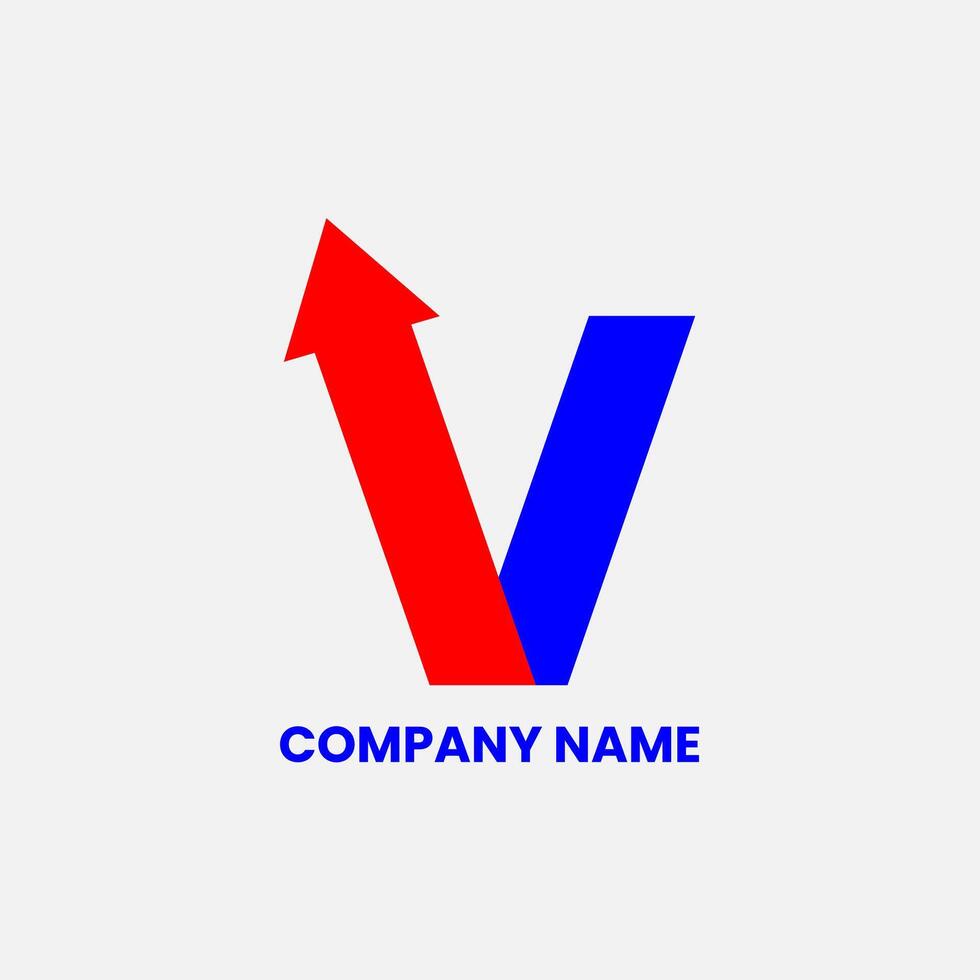 V arrow abstract business logo vector