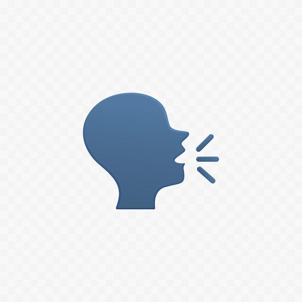 Speaking head, person is talking vector