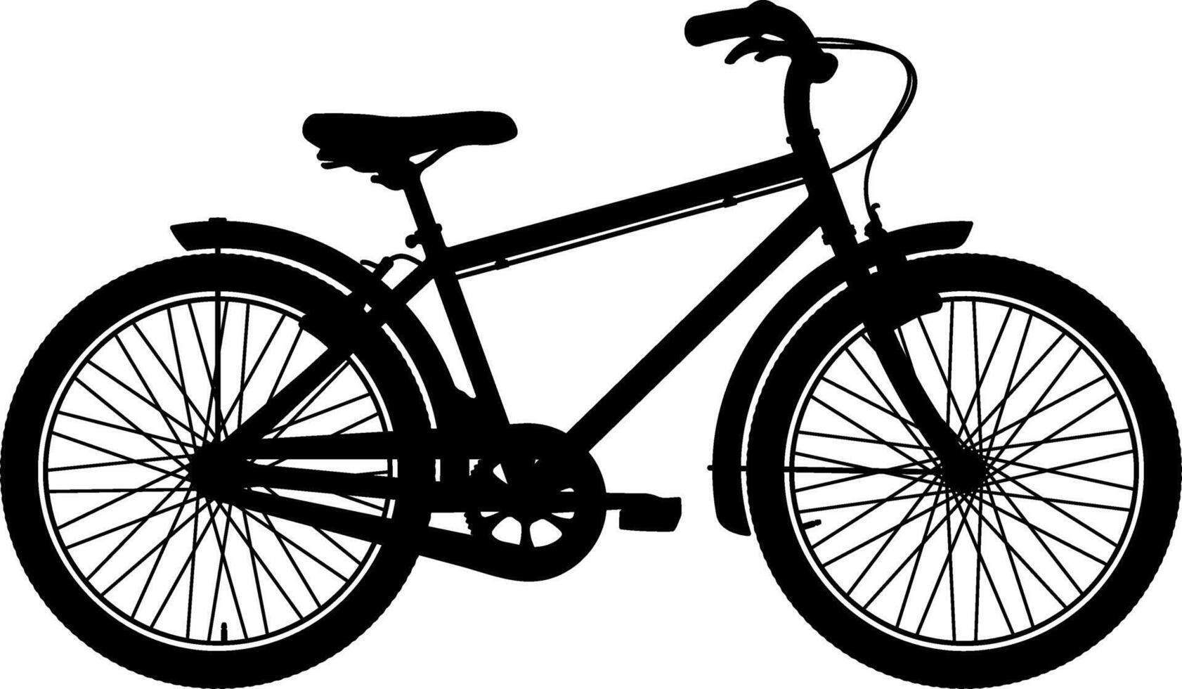 black and white silhouette of a bicycle vector