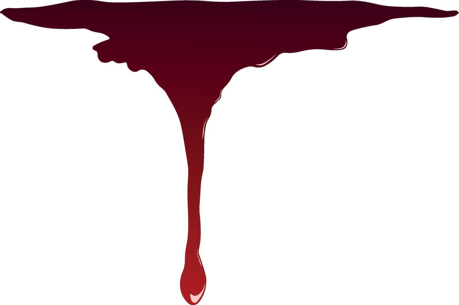 red drop of blood flows down without background vector