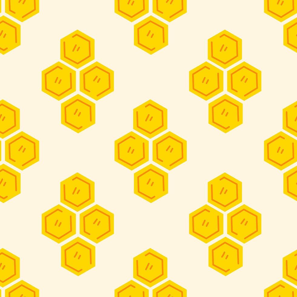 Yellow Honeycomb Seamless Pattern vector
