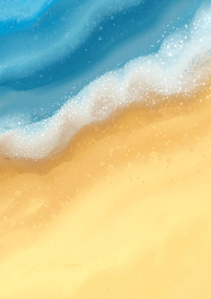 Hand painted abstract sand and sea beach background vector