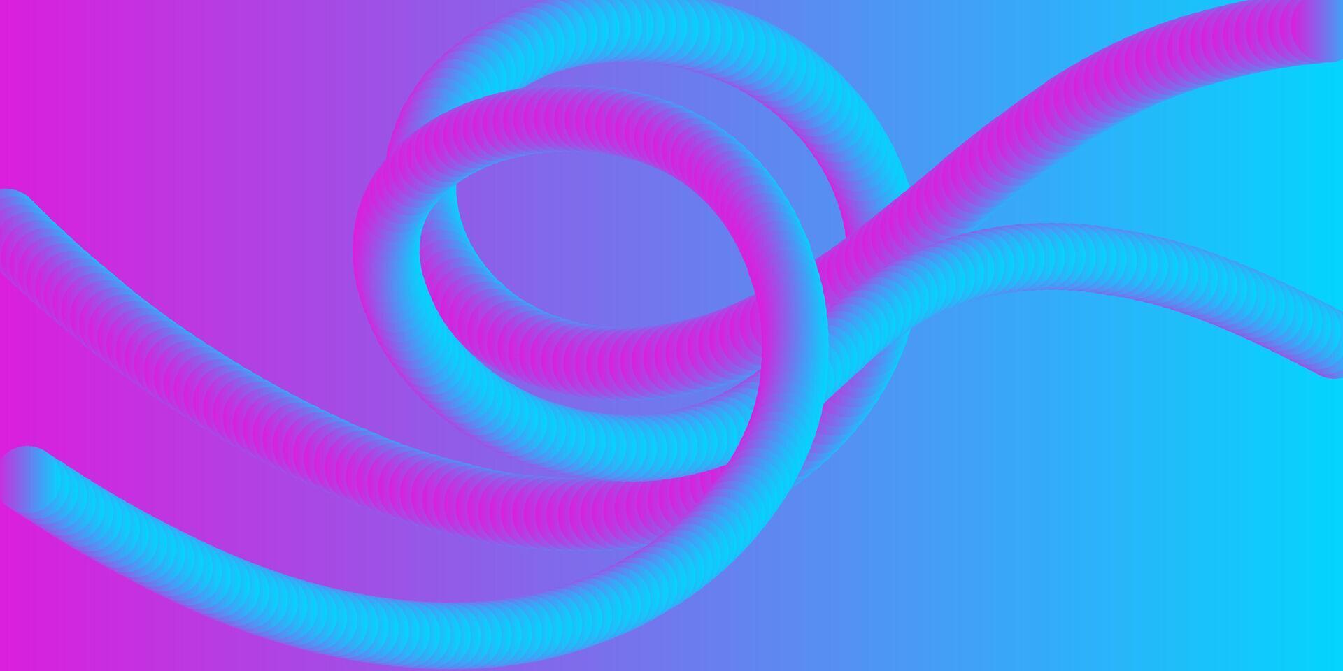 Abstract Neon Pink Blue Swirls, Gradient, 3D, Wave, Flow, Design, Background, Texture, Art vector