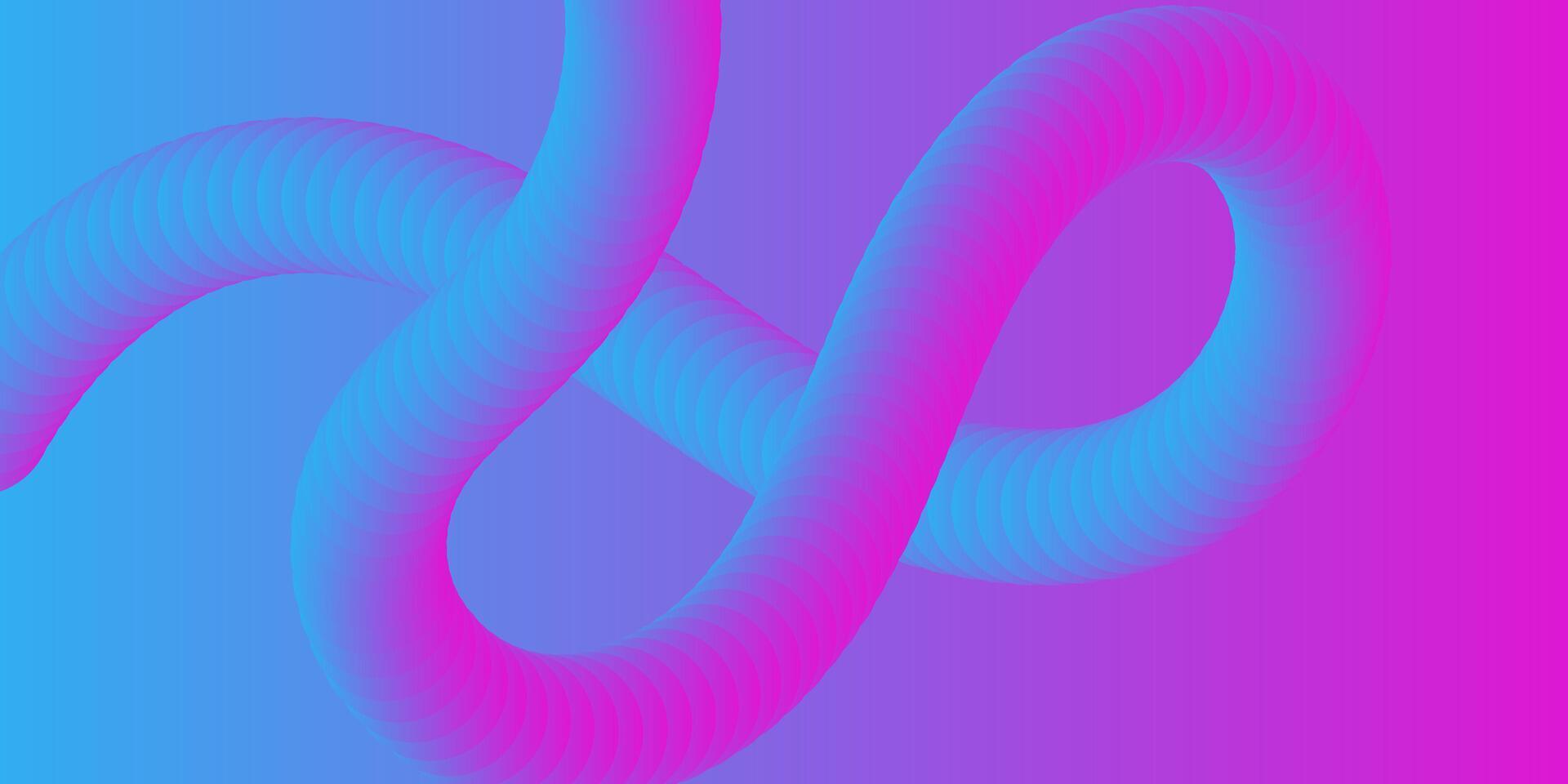 Abstract Pink Blue Gradient Swirls 3D Fluid Wave Design vector
