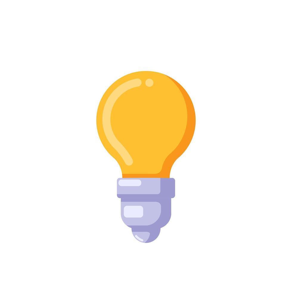 Illustration innovation and ideas symbolized by flat design lamp vector