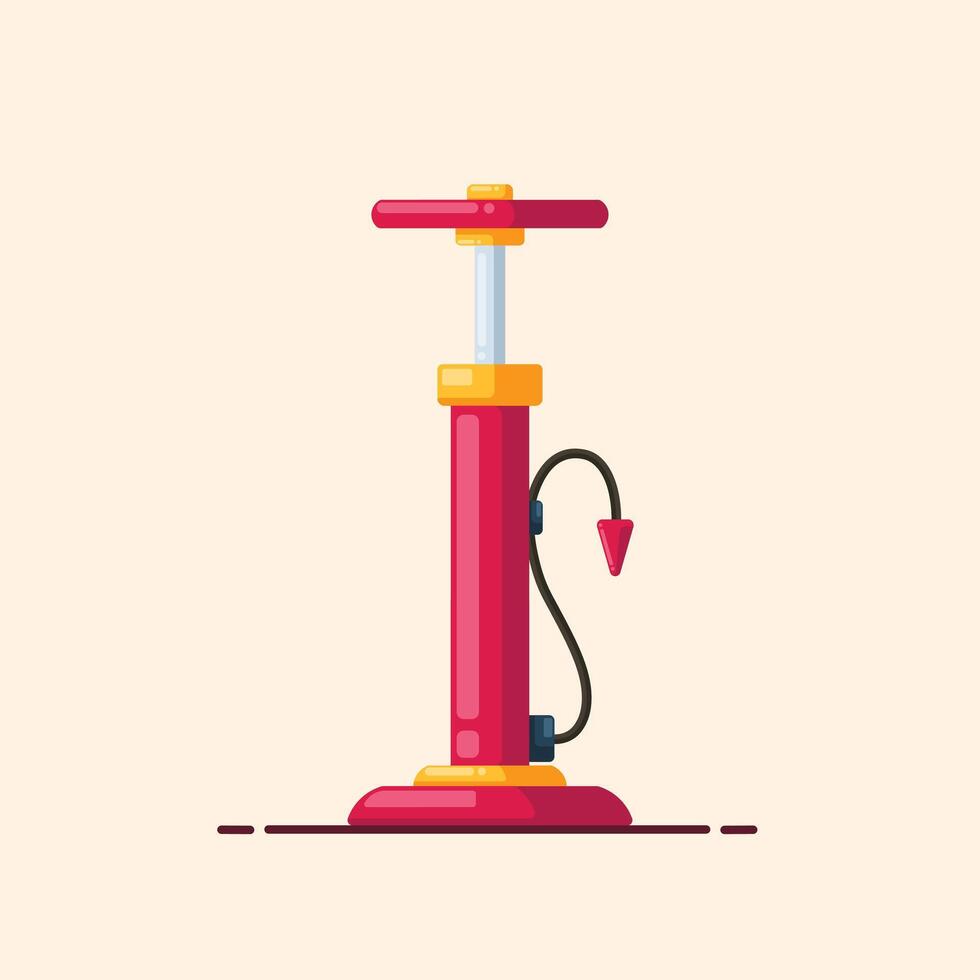Hand air pump . Flat design illustration. vector
