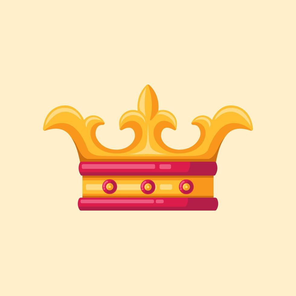 gold crown flat design style vector