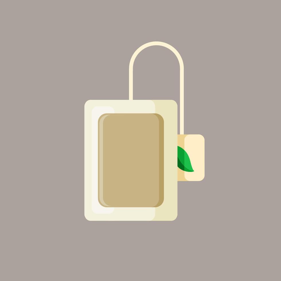 Illustration of herbal tea bags for hot drinks. Flat design vector