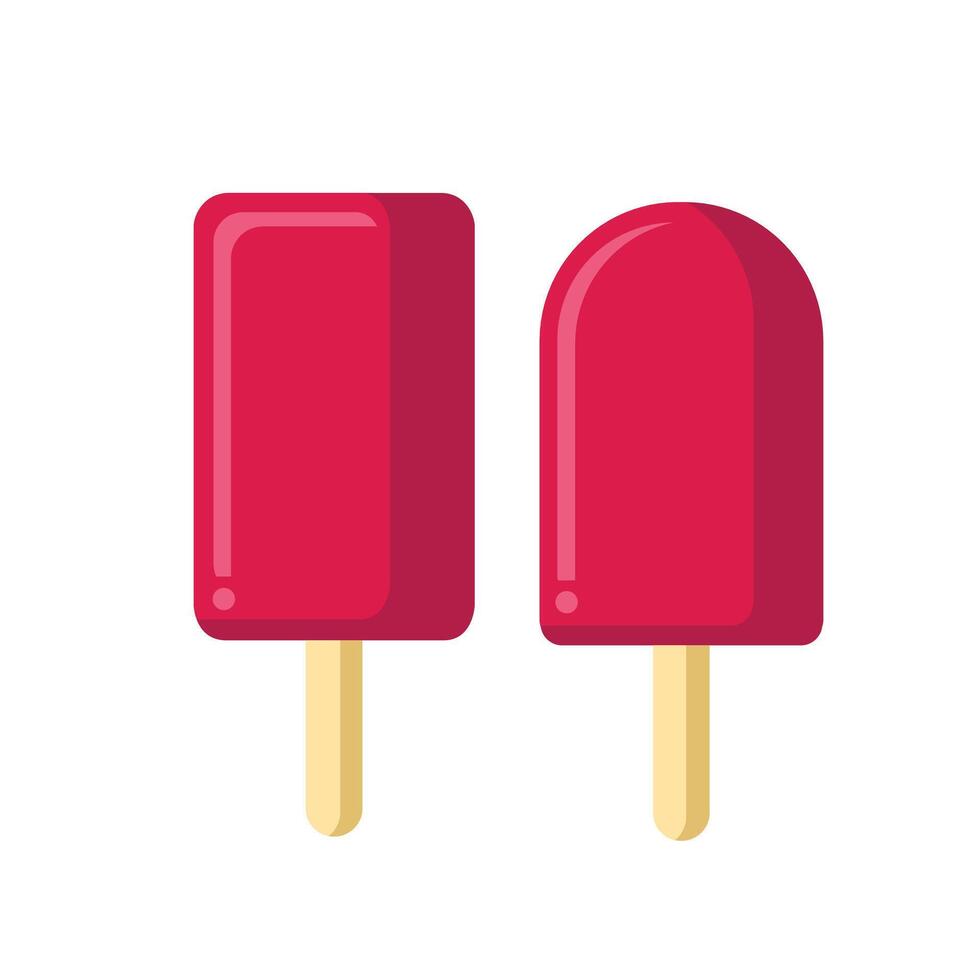 Refreshing red ice cream illustration on white background vector