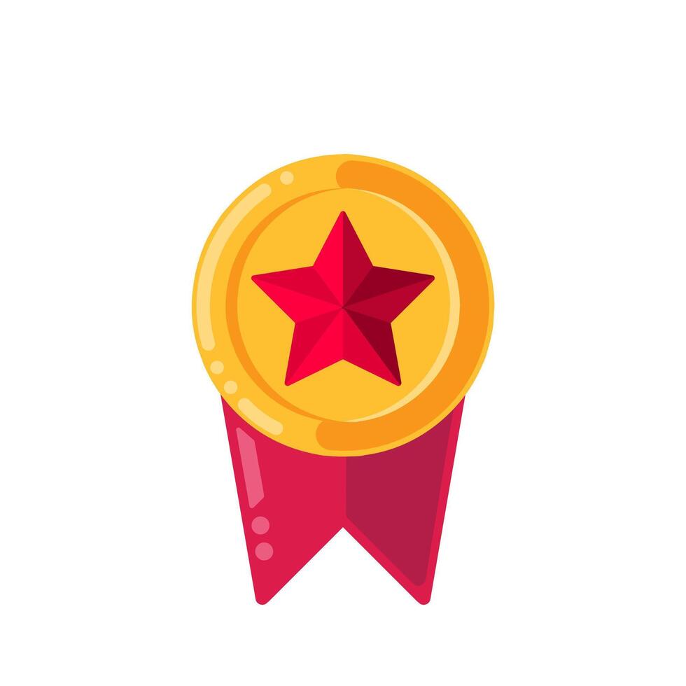 Gold Medal for the champion. Flat design illustration vector