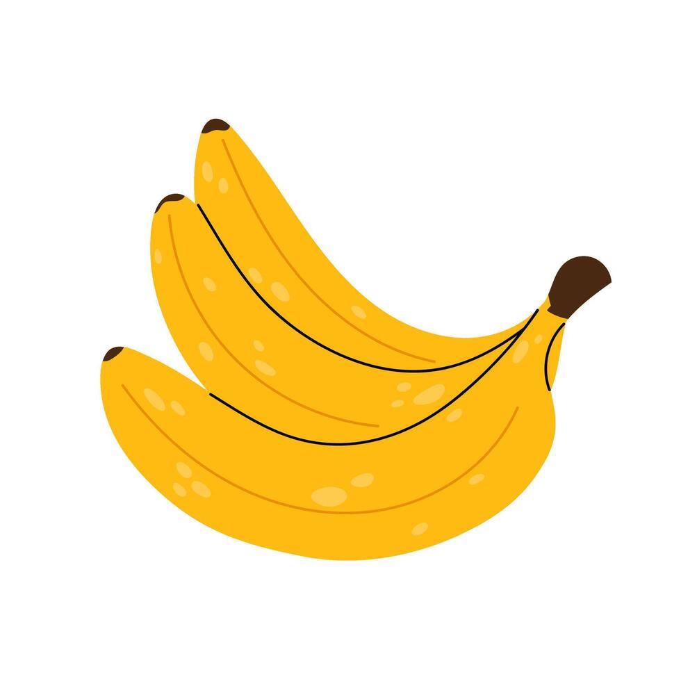 Bananas. Tropical fruit. Ripe yellow bananas on white background. Flat illustration. vector