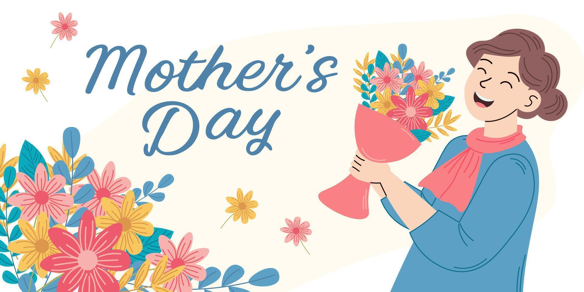 a postcard for Mother's Day. illustration. spring banner vector