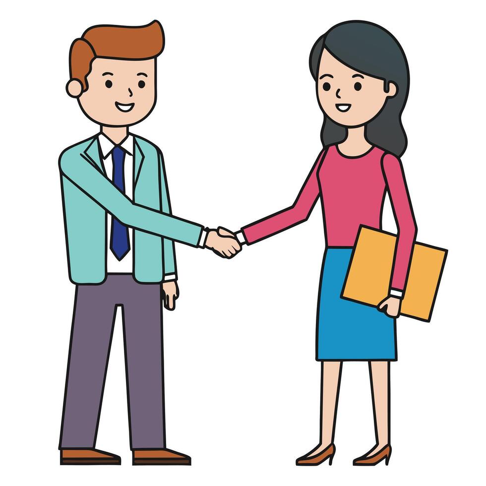 Business people shaking hands successful deal partnership agreement collaboration teamwork vector