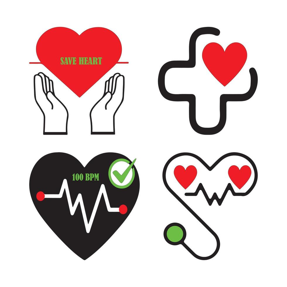 Medical and Healthcare Icons for Hospital and Wellness Designs. A set of health-related symbols perfect for medical branding, infographics, and emergency signs. vector