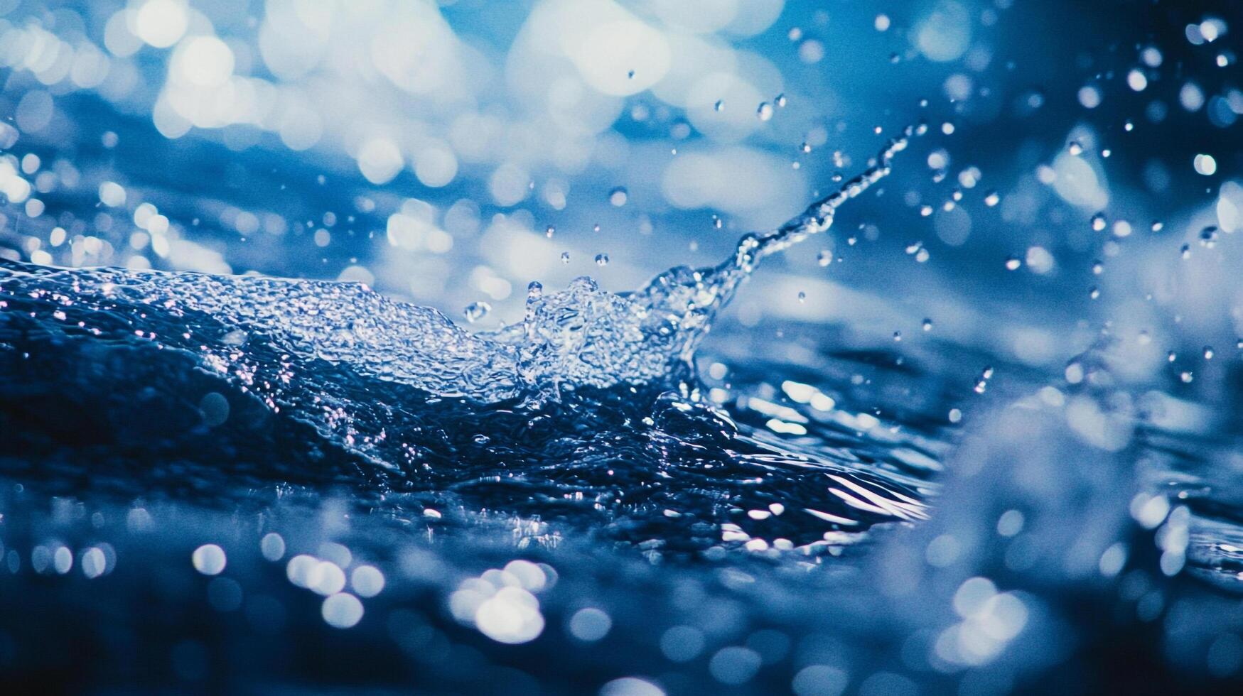 A vibrant image of a wave cresting, water droplets suspended in air, conveying motion, energy, and the beauty of aquatic environments. photo