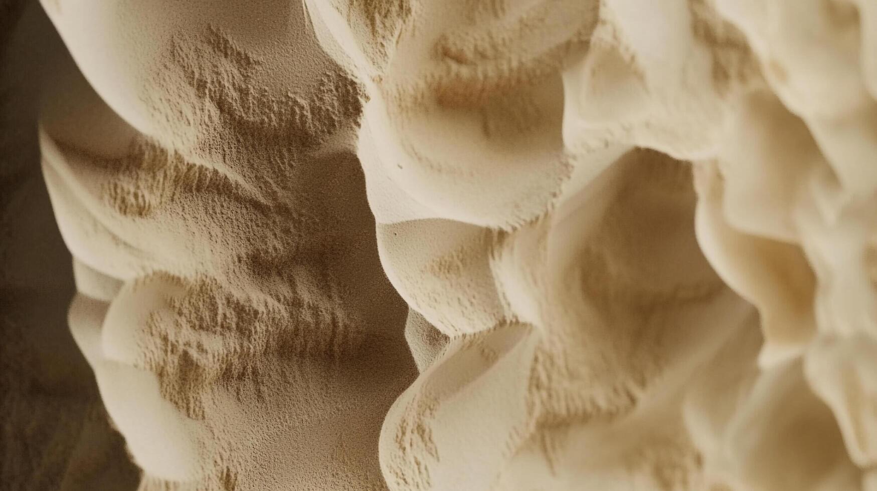 Golden sand dunes sculpted by wind create abstract desert landscape, forming beautiful textures in arid environment. photo